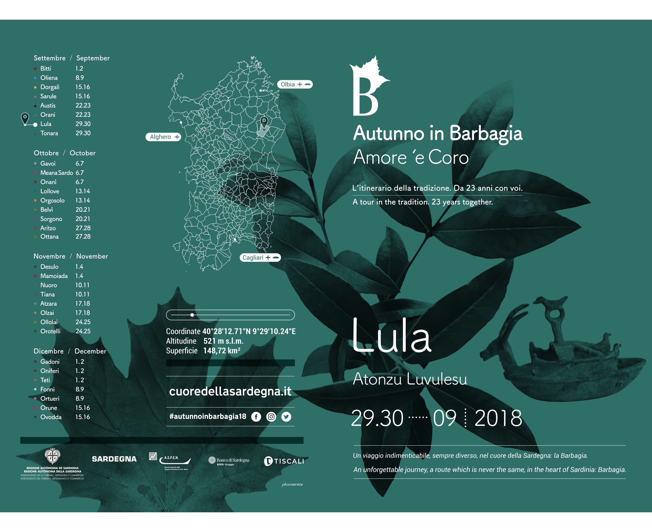 MANIFESTAZIONE ATONZU LUVULESU 2018 - PROGRAMMA, CARTINA E APP DELLE CORTES
