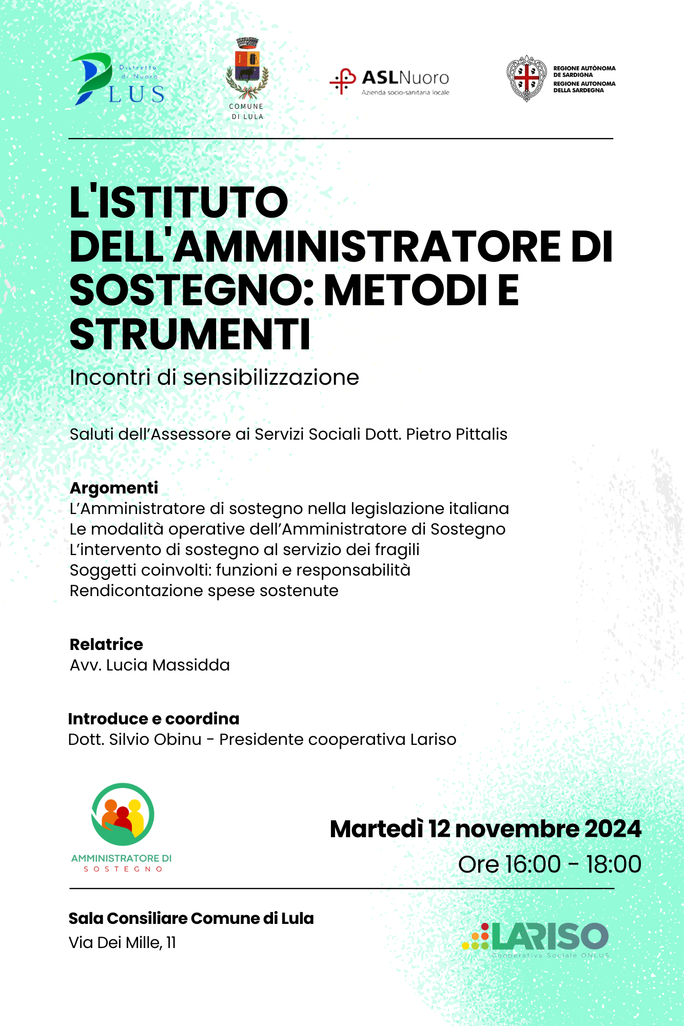 Incontri di sensibilizzazione : L'istituto dell'Amministratore di sostegno